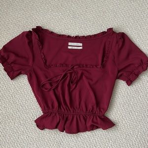 URBANOUTFITTERS maroon crop top
